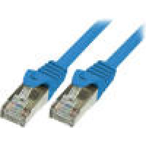 Patch kabel F/UTP 5e propojení 1:1 licna CCA PVC modrá 10m