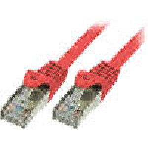 Patch kabel F/UTP 6 propojení 1:1 licna CCA PVC červená 2m