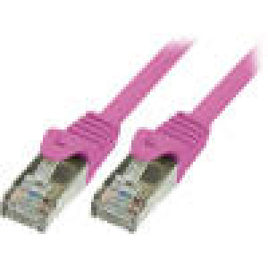 Patch kabel F/UTP 6 propojení 1:1 licna CCA PVC růžová 3m