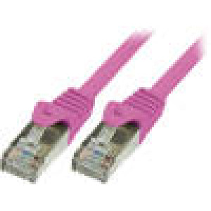 Patch kabel F/UTP 6 propojení 1:1 licna CCA PVC růžová 5m