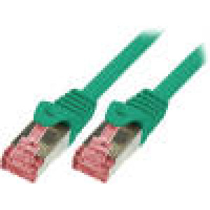 Patch cord S/FTP 6 lanko Cu LSZH zelená 3m 27AWG