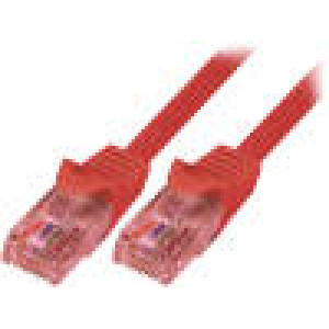 Patch kabel U/UTP 6 propojení 1:1 licna Cu LSZH červená 7,5m
