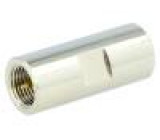Coupler both sides FME male straight 50Ω Insulation: delrin