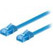 Patch cord U/UTP 6a licna Cu PVC modrá Dél: 0,5m 32AWG