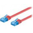 Patch cord U/UTP 6a lanko Cu PVC červená 0,5m 32AWG