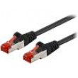 Patch cord S/FTP 6 lanko CCA PVC černá 0,25m 27AWG