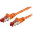 Patch cord S/FTP 6 lanko CCA PVC oranžová 0,25m 27AWG