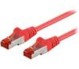 Patch cord S/FTP 6 lanko CCA PVC červená 0,25m 27AWG