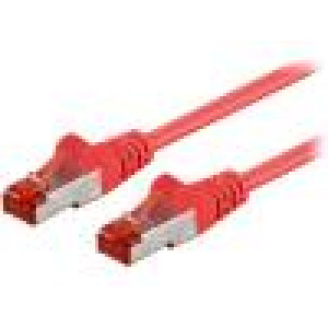 Patch cord S/FTP 6 lanko CCA PVC červená 0,25m 27AWG