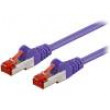 Patch cord S/FTP 6 lanko CCA PVC fialová 0,25m 27AWG