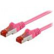 Patch cord S/FTP 6 lanko CCA PVC růžová 0,5m 27AWG