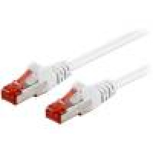 Patch cord S/FTP 6 lanko CCA PVC bílá 0,5m 27AWG