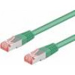 Patch cord S/FTP 6 lanko Cu LSZH zelená 0,25m 28AWG