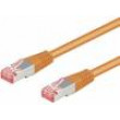 Patch cord S/FTP 6 lanko Cu LSZH oranžová 0,25m 28AWG