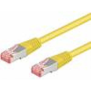 Patch cord S/FTP 6 lanko Cu LSZH žlutá 0,25m 28AWG