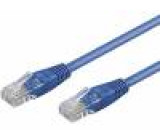 Patch cord U/UTP 6 lanko CCA PVC modrá 0,25m 24AWG