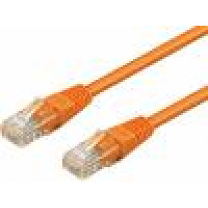 Patch cord U/UTP 6 lanko CCA PVC oranžová 0,25m 24AWG