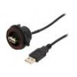 Kabel USB Buccaneer USB A zásuvka-zepředu,USB A vidlice 0,5m