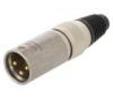 Zástrčka XLR vidlice PIN:3 přímý na kabel pájení 3,5÷8mm 16A