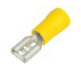 Konektor plochý 6,3mm 0,8mm zásuvka 4÷6mm2 krimpovací žlutá
