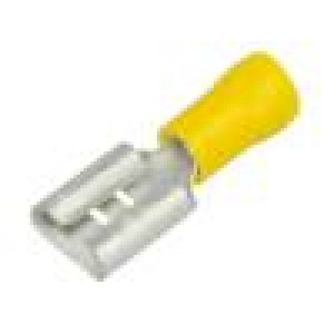 Konektor plochý 9,8mm 1,1mm zásuvka 4÷6mm2 krimpovací žlutá