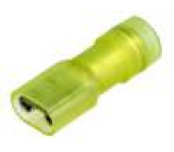 Konektor plochý 6,3mm 0,8mm zásuvka 4÷6mm2 krimpovací žlutá