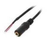 Kabel zlacený vodiče, Jack 3,5 mm 3 piny zásuvka 0,8m černá