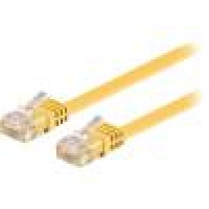 Patch cord U/UTP 6 lanko Cu PVC žlutá 0,5m 32AWG