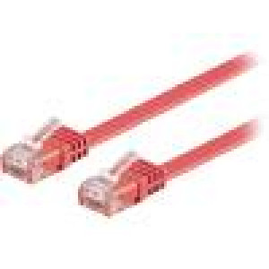 Patch cord U/UTP 6 lanko Cu PVC červená 2m 32AWG