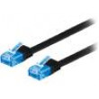 Patch cord U/UTP 6a lanko Cu PVC černá 1m 32AWG