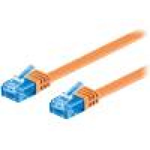 Patch cord U/UTP 6a lanko Cu PVC oranžová 2m 32AWG