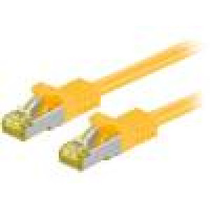 Patch cord S/FTP 6a lanko Cu LSZH žlutá 1m 26AWG