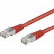 Patch cord SF/UTP 5e lanko CCA PVC červená 0,25m 26AWG