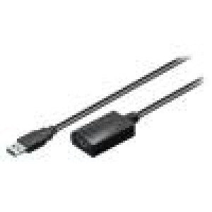 Kabel USB 3.0 USB A zásuvka,USB A vidlice 5m černá 5Gbps PVC