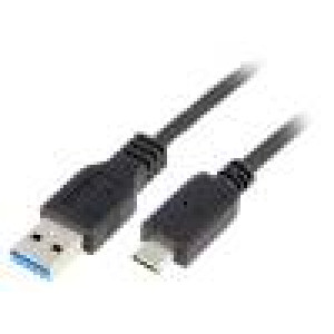 Kabel USB 3.1 USB A vidlice, USB C vidlice zlacený 1m černá