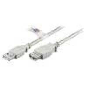 Kabel USB 2.0 USB A zásuvka,USB A vidlice 1,8m šedá 480Mbps