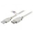 Kabel USB 2.0 USB A zásuvka,USB A vidlice 3m šedá 480Mbps