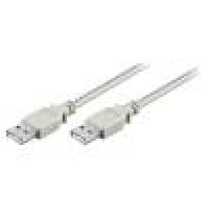 Kabel USB 2.0 USB A vidlice,z obou stran 1,8m šedá 480Mbps