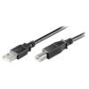 Kabel USB 2.0 USB A vidlice,USB B vidlice 1,8m černá Žíla: Cu