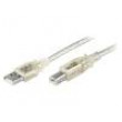 Kabel USB 2.0 USB A vidlice,USB B vidlice 1m průhledná PVC