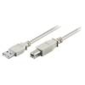 Kabel USB 2.0 USB A vidlice,USB B vidlice 3m šedá Žíla: Cu