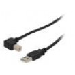 Kabel USB 2.0 USB A vidlice,USB B úhlová zástrčka 0,5m černá