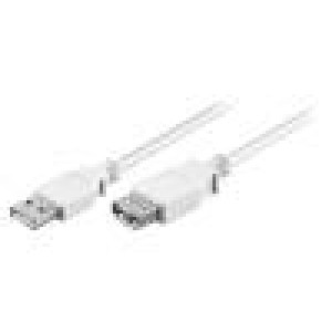 Kabel USB 2.0 USB A zásuvka,USB A vidlice 0,6m bílá Žíla: Cu