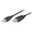 Kabel USB 2.0 USB A zásuvka,USB A vidlice 1,8m černá Žíla: Cu