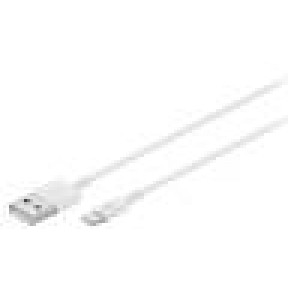 Kabel USB 2.0 USB A vidlice, vidlice Apple Lightning 2m bílá