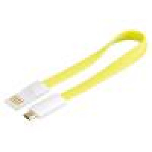 Kabel USB 2.0 USB A vidlice, USB B micro vidlice 0,2m žlutá