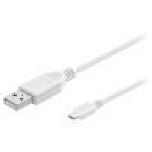 Kabel USB 2.0 USB A vidlice,USB B micro vidlice 5m bílá PVC