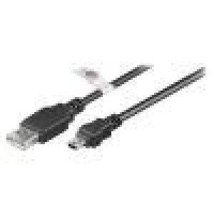 Kabel USB 2.0 USB A vidlice,USB B mini vidlice 1,8m černá