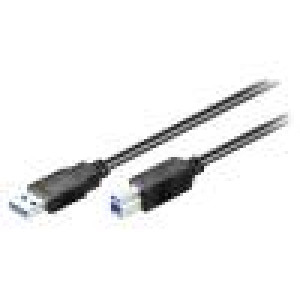 Kabel USB 3.0 USB A vidlice,USB B vidlice 1m černá
