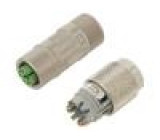 Zástrčka M12 PIN:8 zásuvka kód X na kabel IDC IP67 přímý